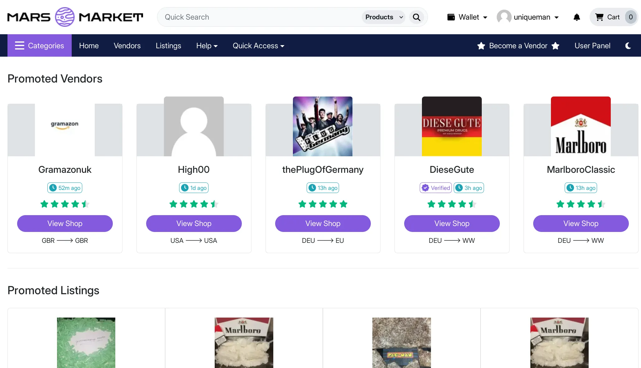 Mars Market Catalog Preview